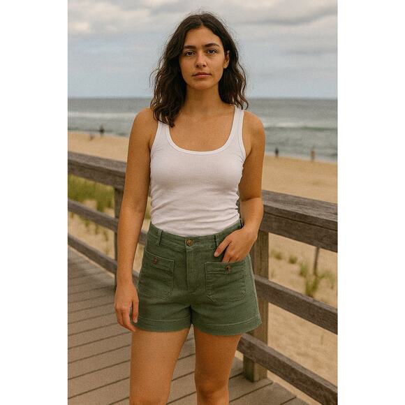 3 for $9 Loft The Palmer Short 6 Green - Picture 1 of 7